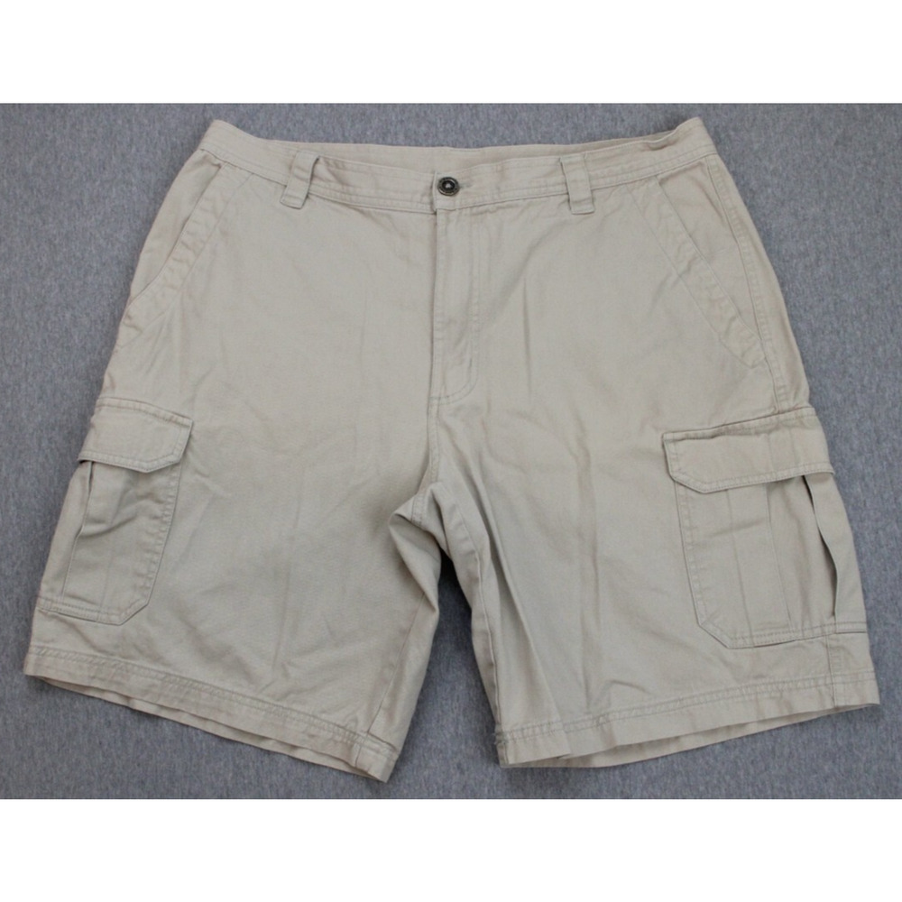 Columbia‎ Shorts Mens 36 Beige 100% Cotton Cargo Omni-Shade 10" Inseam